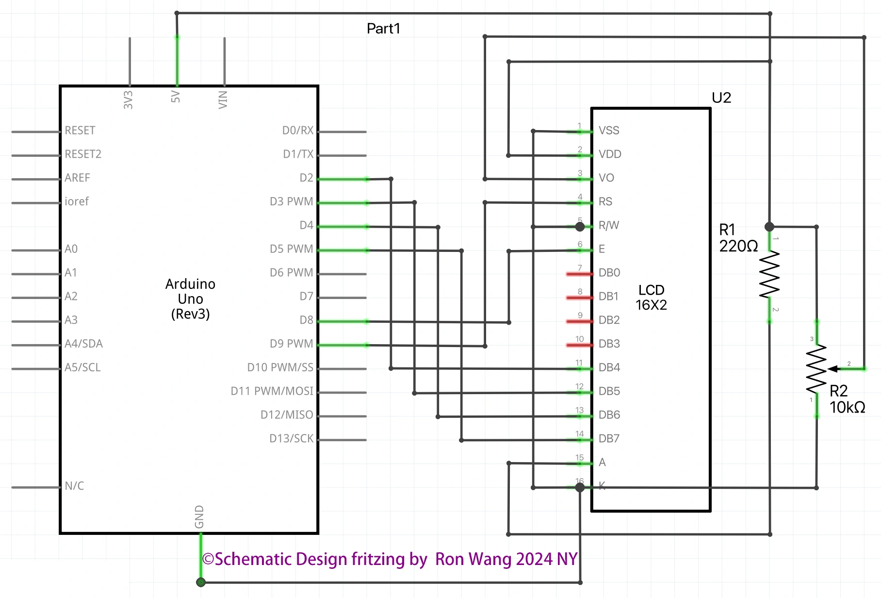 Arduino LCD Schematic 