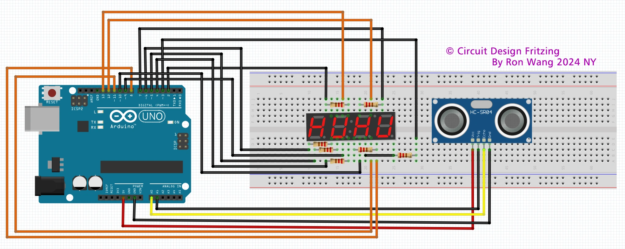 Arduino Project 039 - Ultrasonic Distance Display