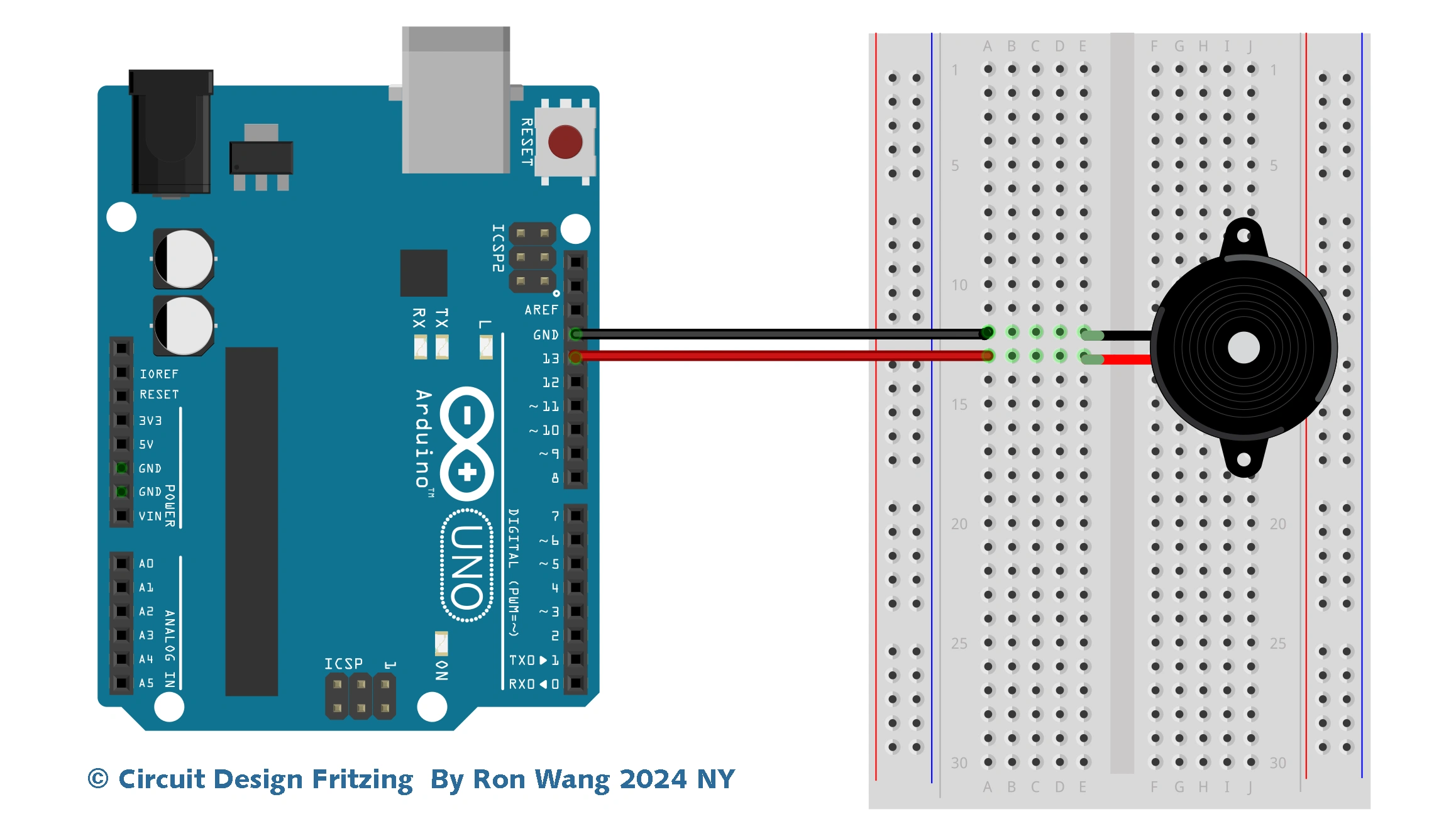 Arduino Project 011 - Piezo Sounder Alarm 