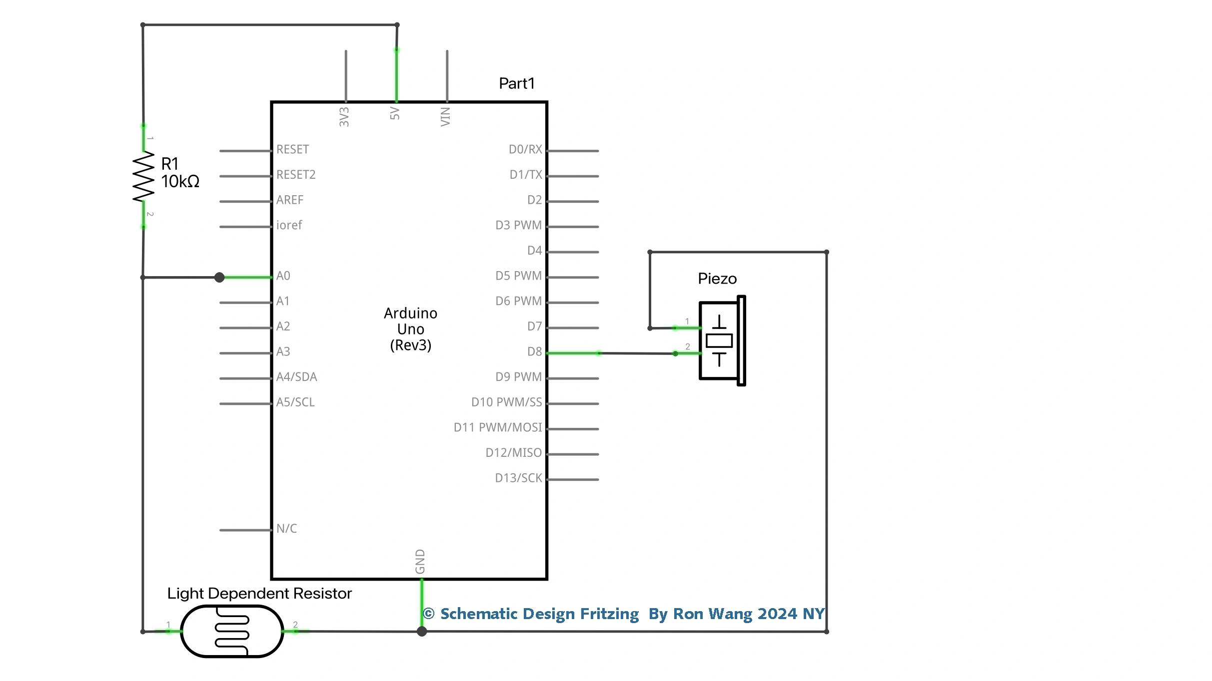 Arduino Light Sensor Schematic