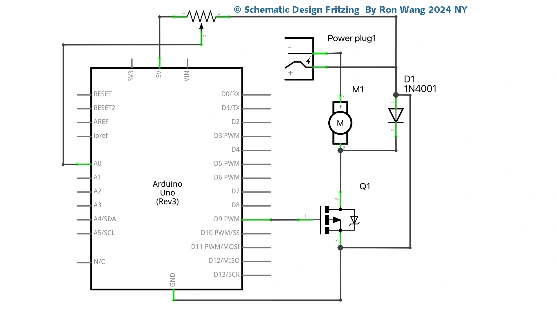 Arduino Simple Motor Control Schematic