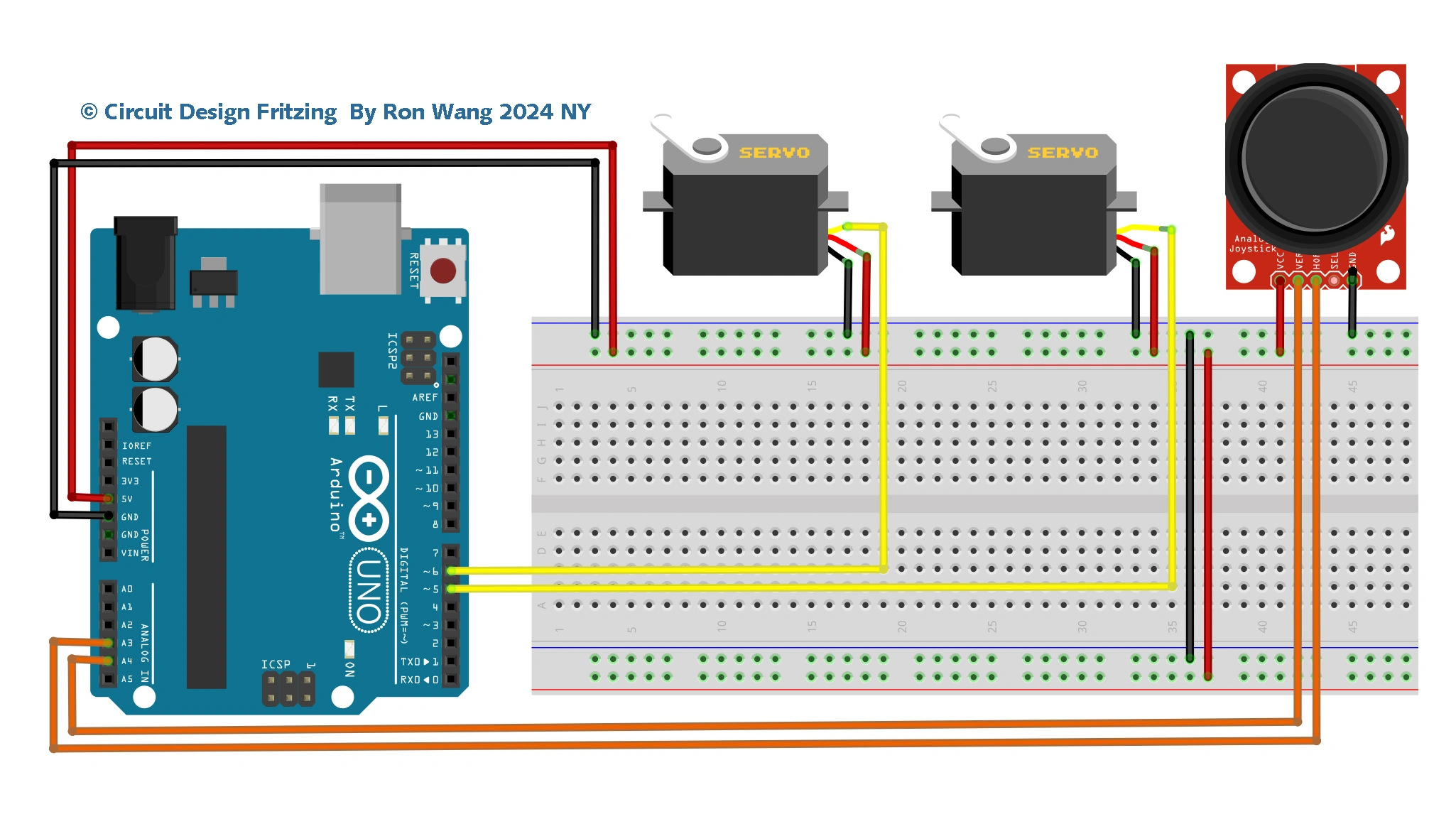 Arduino Project 027 - Joystick Servo Control