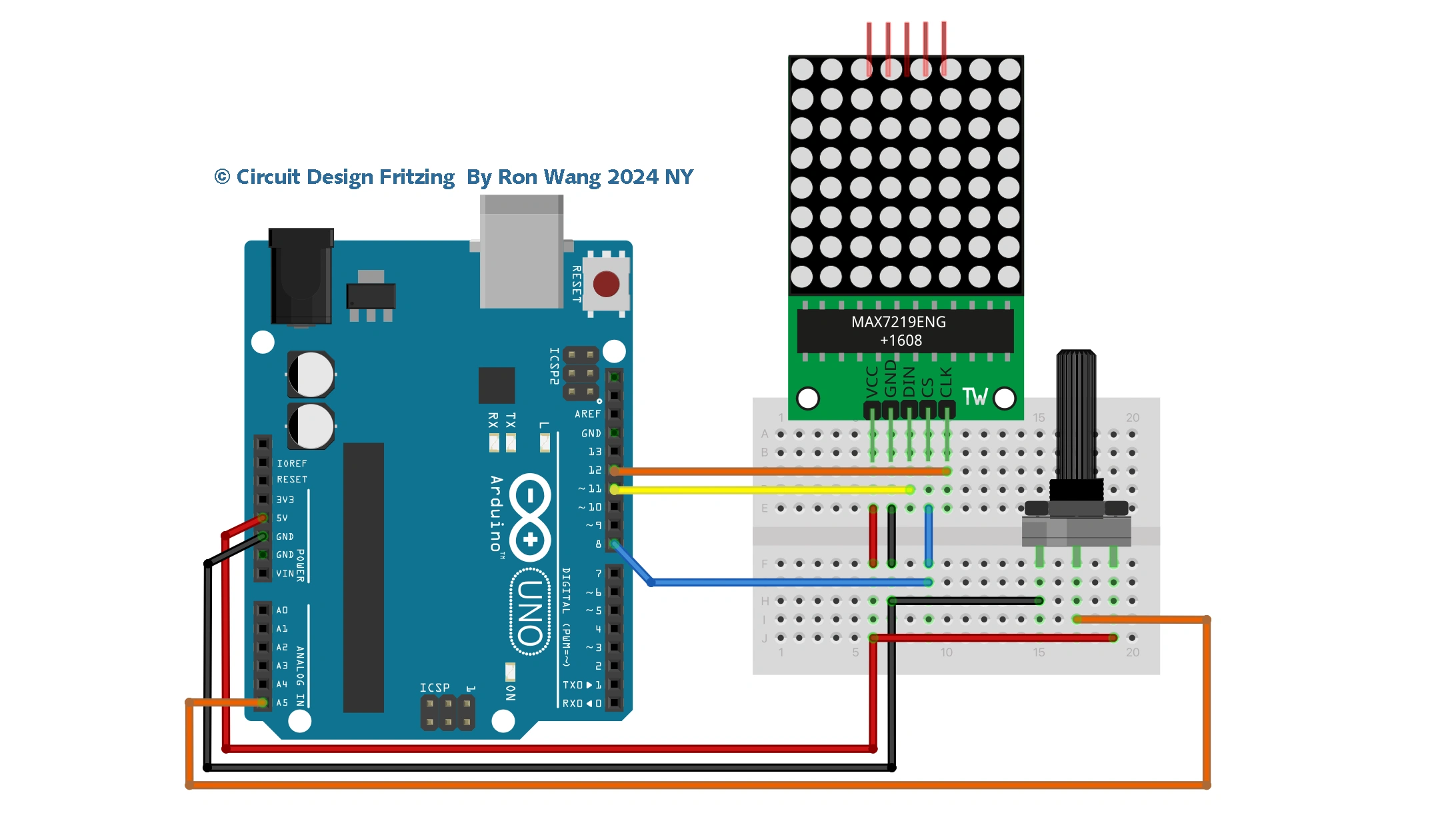 Arduino Project 022 - LED Dot Matrix Display - Pong Game