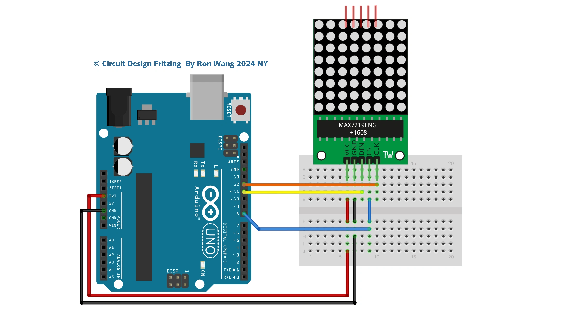 Arduino Project 020 -  LED Dot Matrix Display - Beat Heart