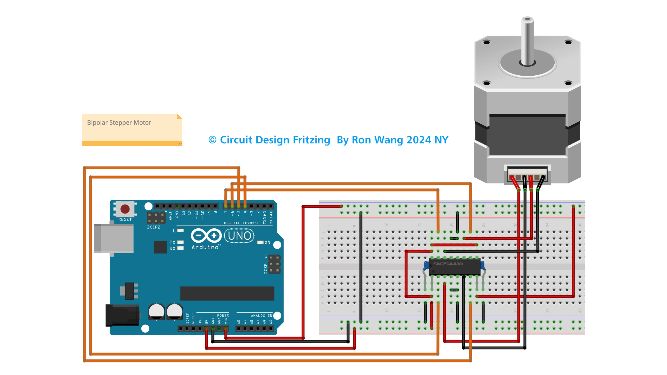 Arduino Project 028A - Basic Stepper Control (Bipolar)