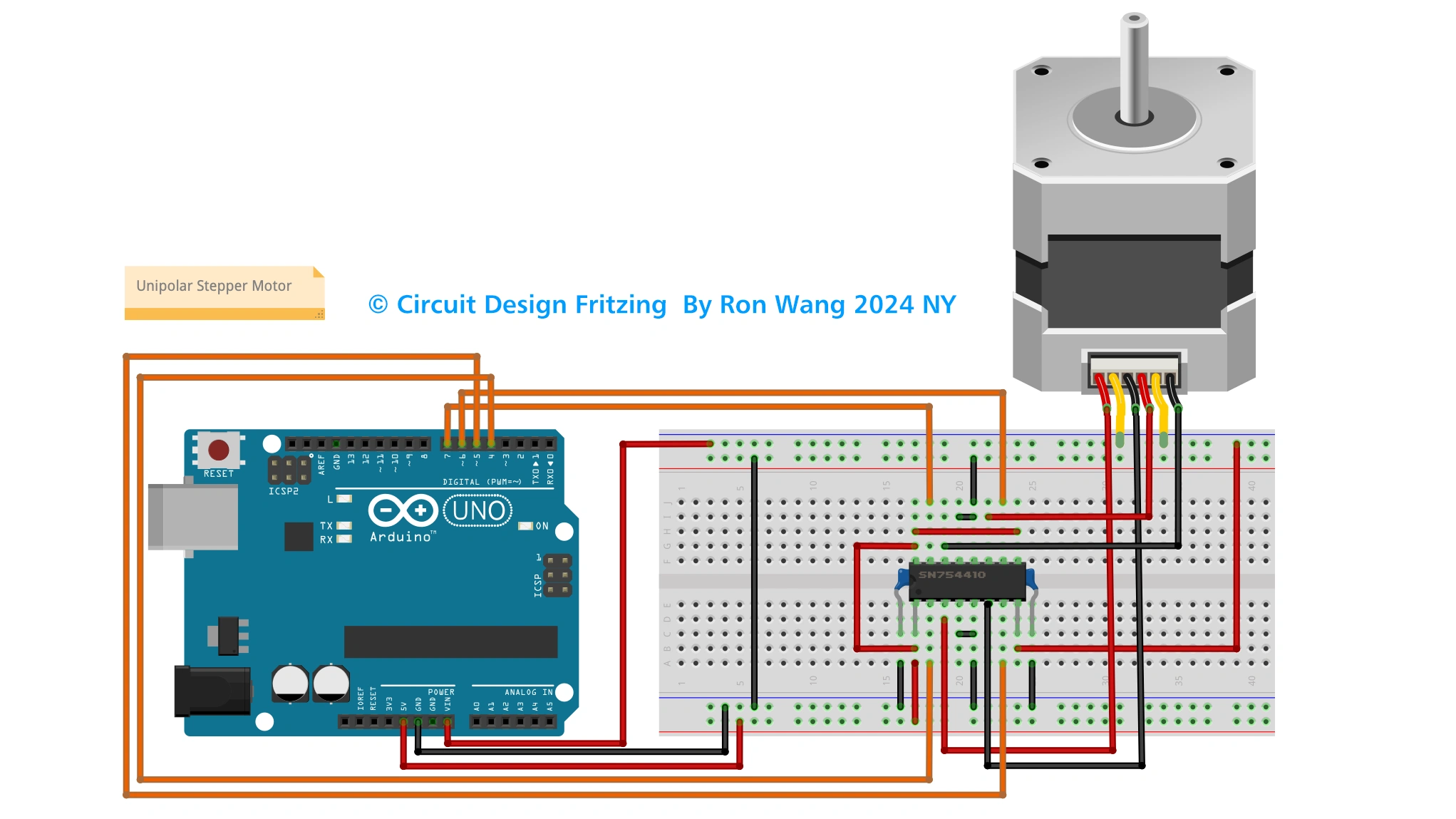 Arduino Project 028B - Basic Stepper Control (Unipolar)