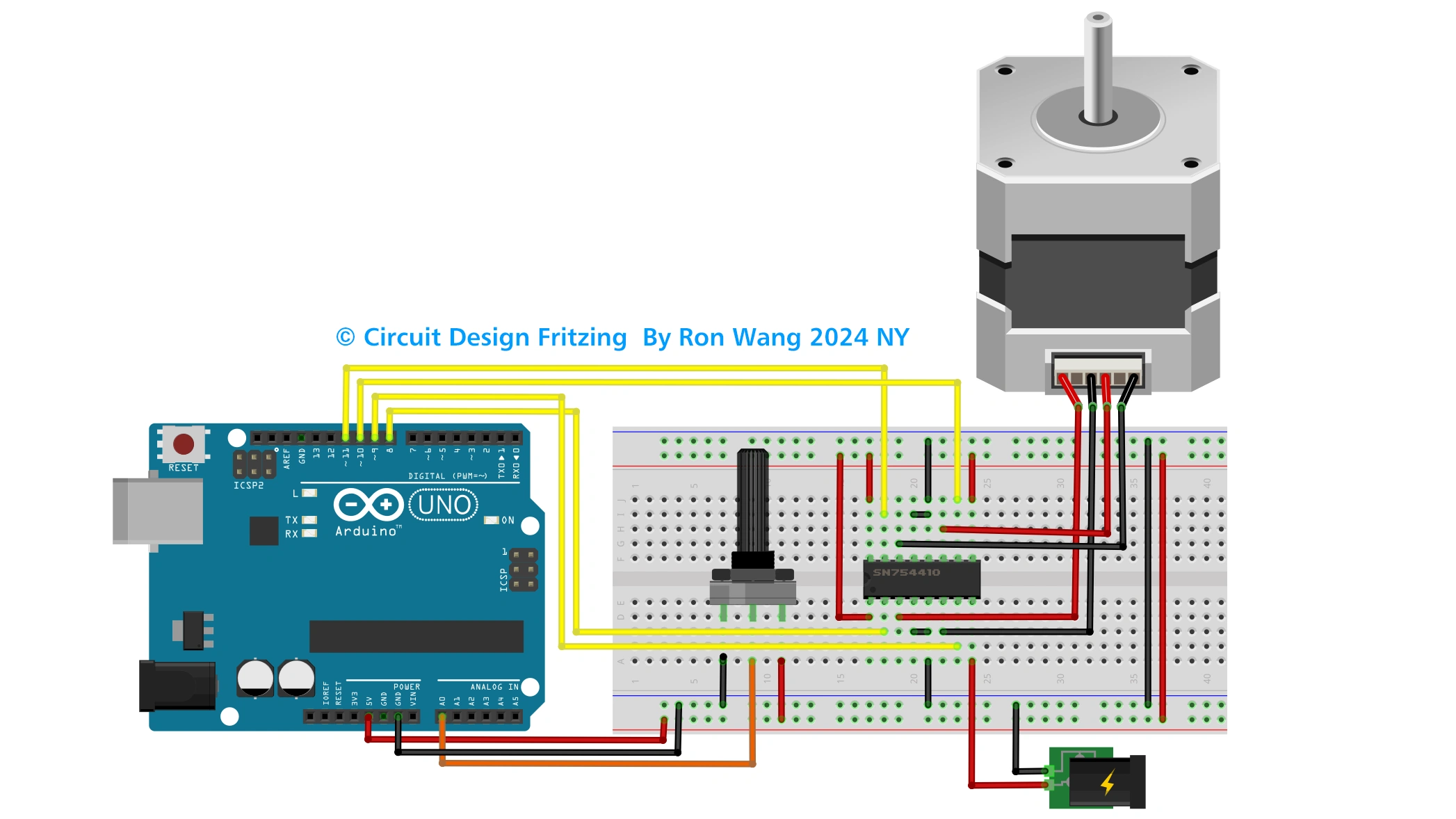 arduino Stepper Control L293D Bipolar Meter Circuit