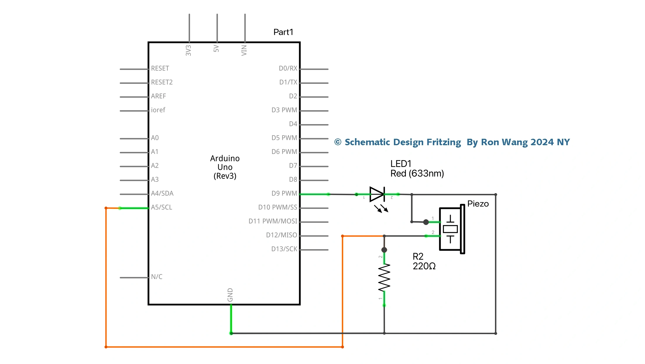 arduino Pieizo Knock Sensor Schematic