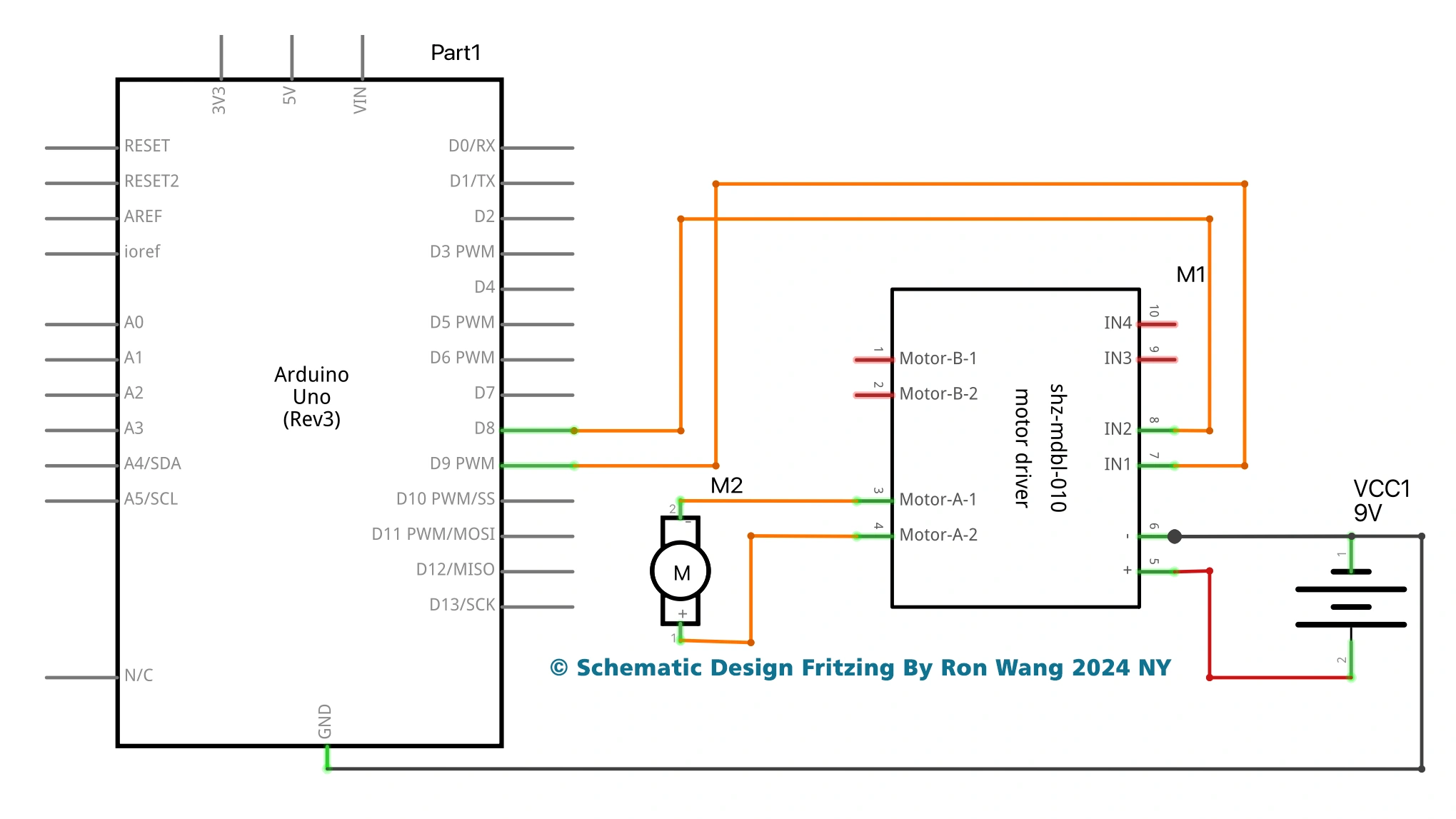 arduino MX1508 Motor Driver Single Schematic