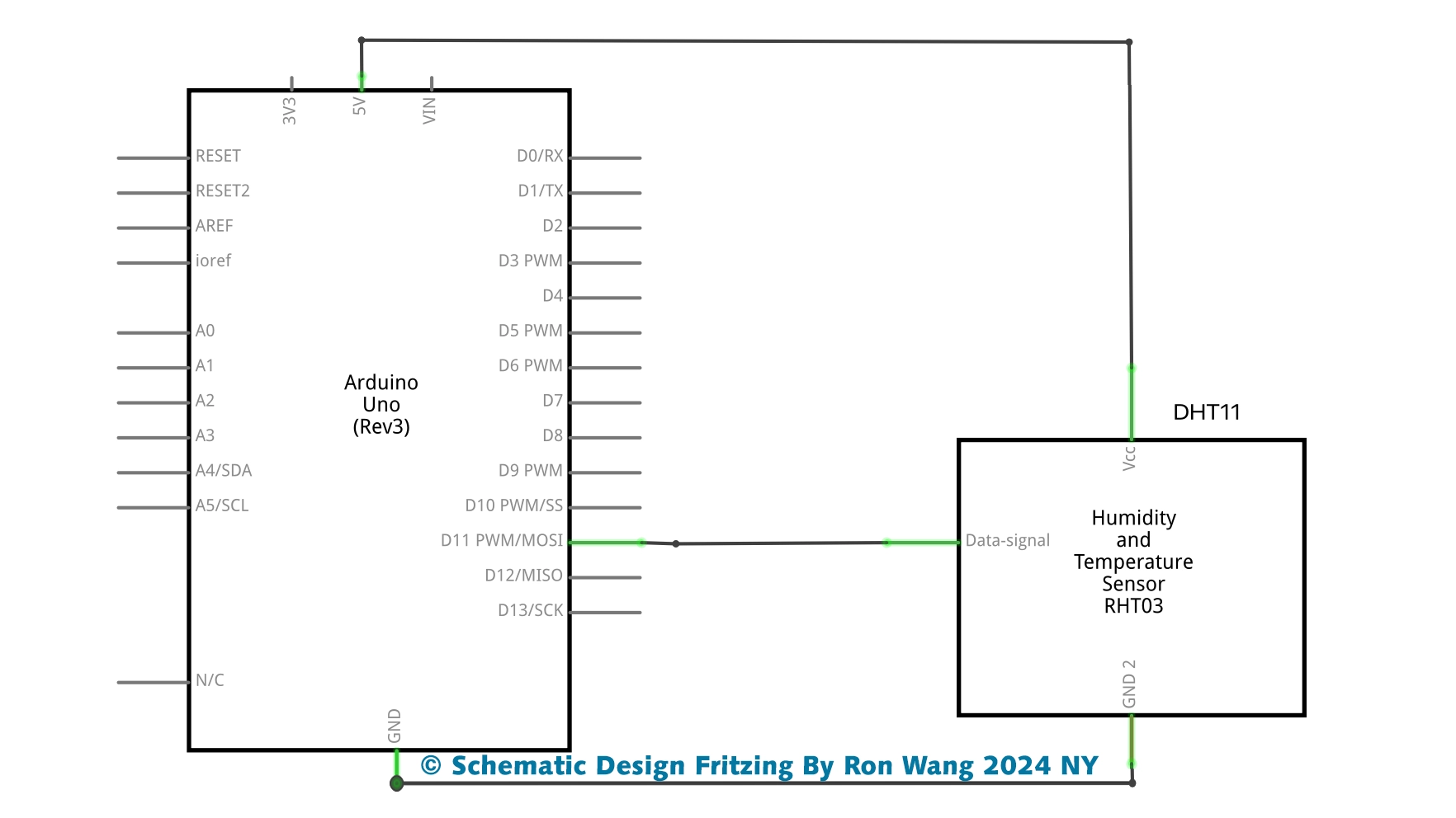 Arduino Temp and Humid Sensor Schematic