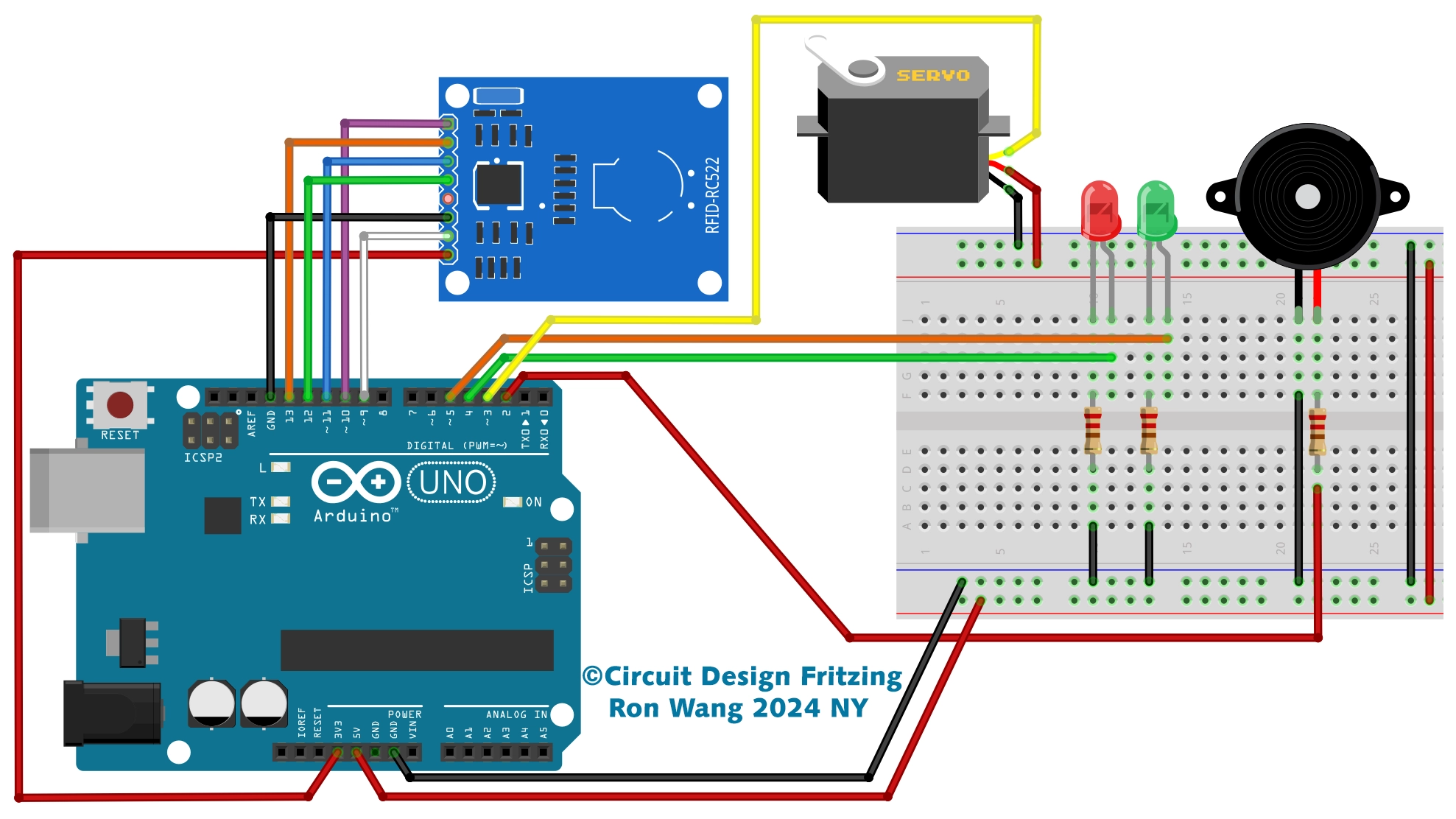 Arduino Project 045 - RFID Servo and LED Control System